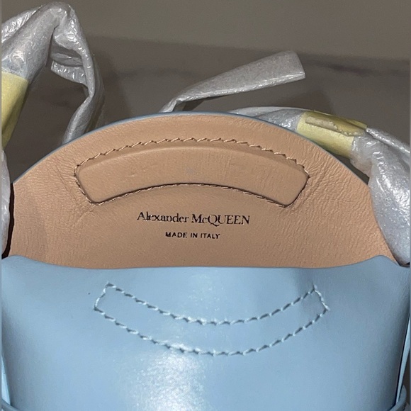Alexander McQueen The Curve Mini Crossbody Bag Blue NWT - Picture 11 of 16